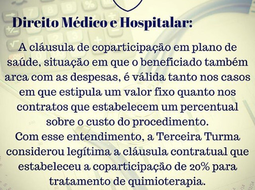 Cláusula de coparticipação em plano de saúde Cláusula de coparticipação em plano de saúde